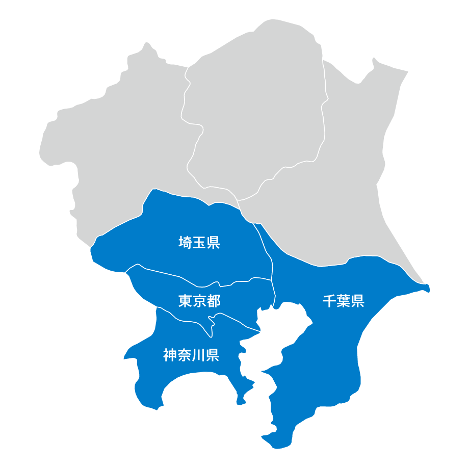 首都圏地図:東京、埼玉、千葉、神奈川の転入が多い