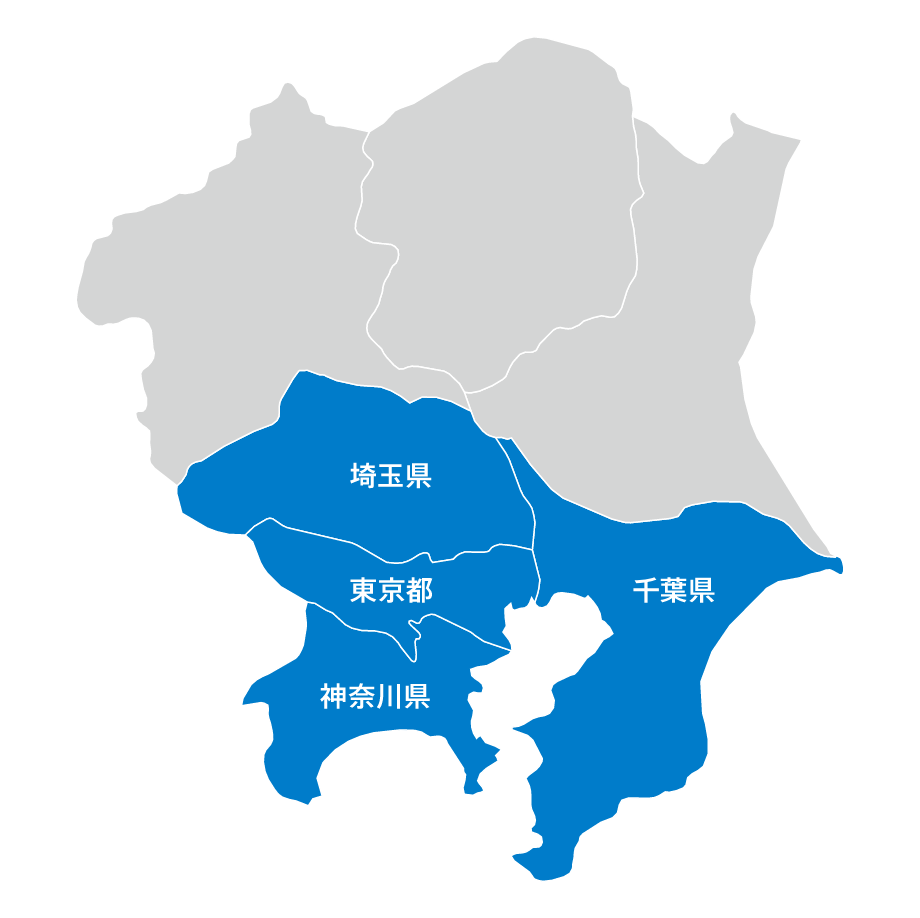 首都圏地図：東京、埼玉、千葉、神奈川の転入が多い